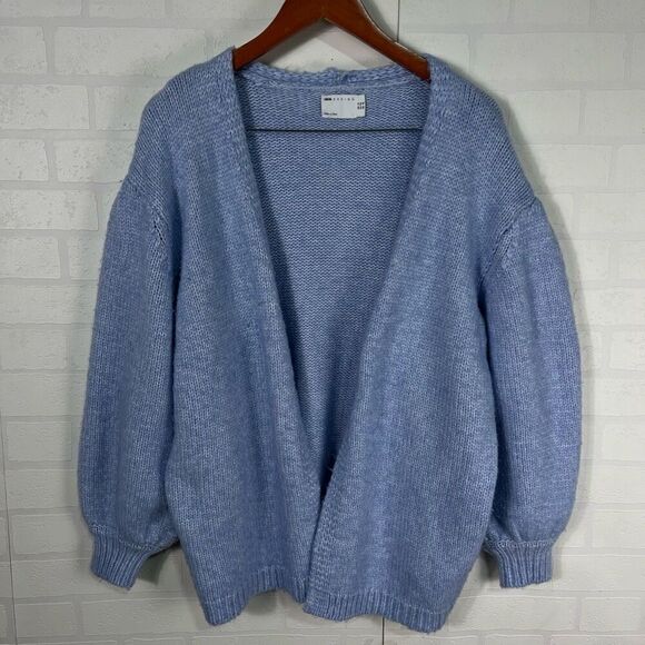 ASOS Womens Knit Cardigan Size 10 Baby Blue Cottagecore Cozy - Picture 1 of 11